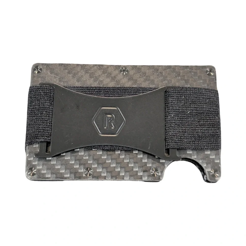 Qq3U Ridge MagSafe Cardholder Wallet Carbon Fiber 3K Cash Strap RFID Blocking